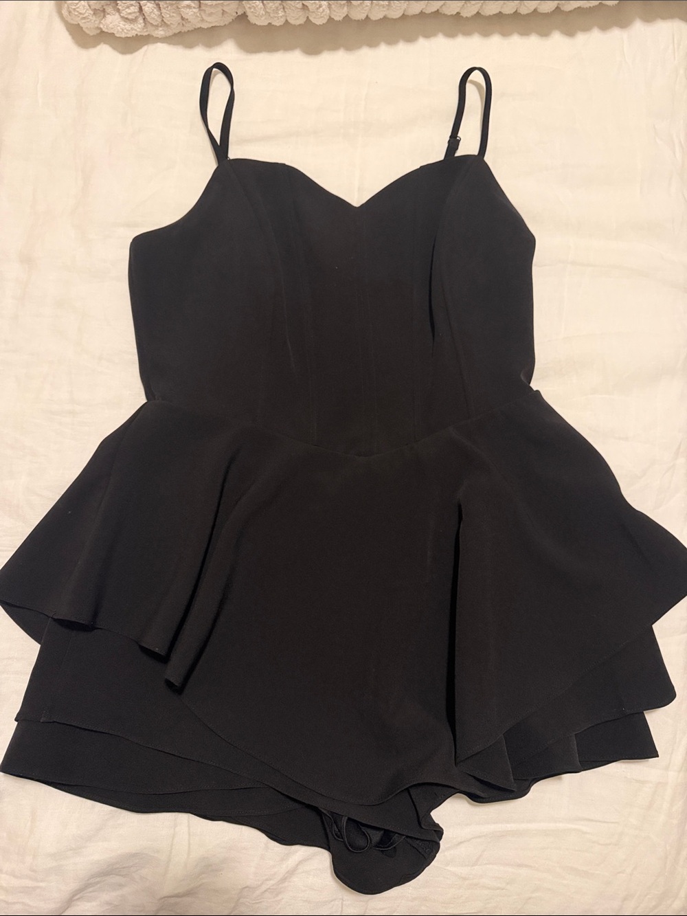 Endless Rose Black Peplum Romper Dress